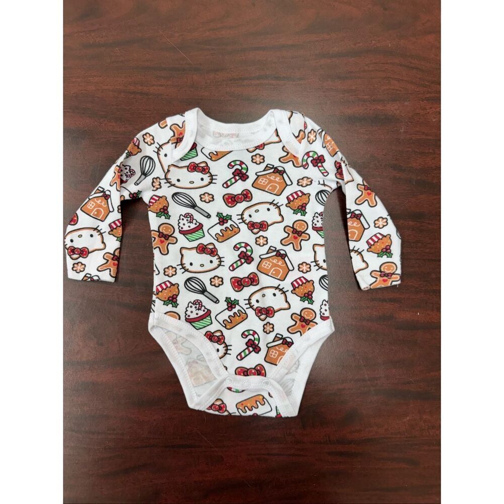 Hello Kitty 3 Months Long Sleeve Christmas Bodysuit